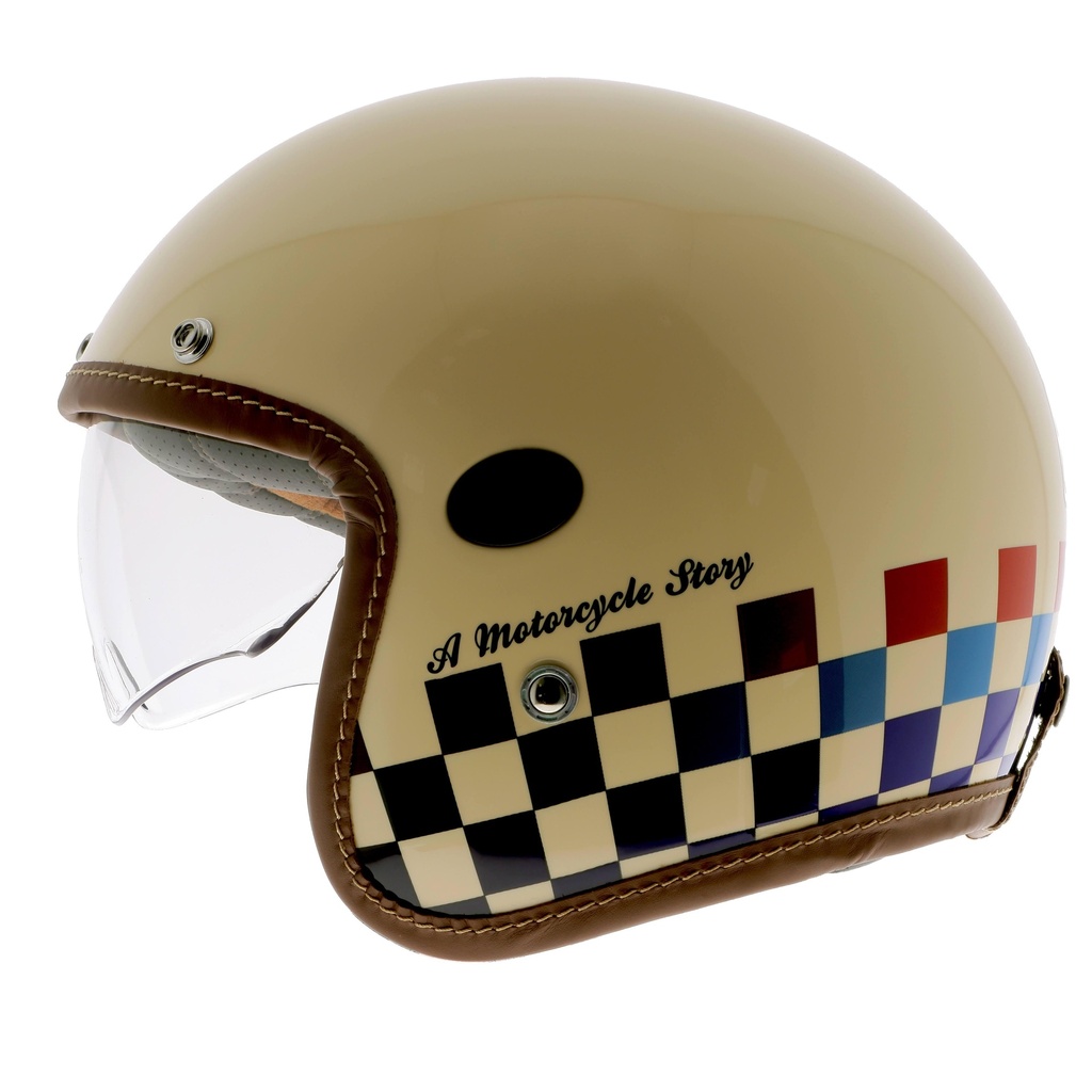Helstons RACING HELMET Carbon EN-2206 BEIGE (Blue-Red) (
