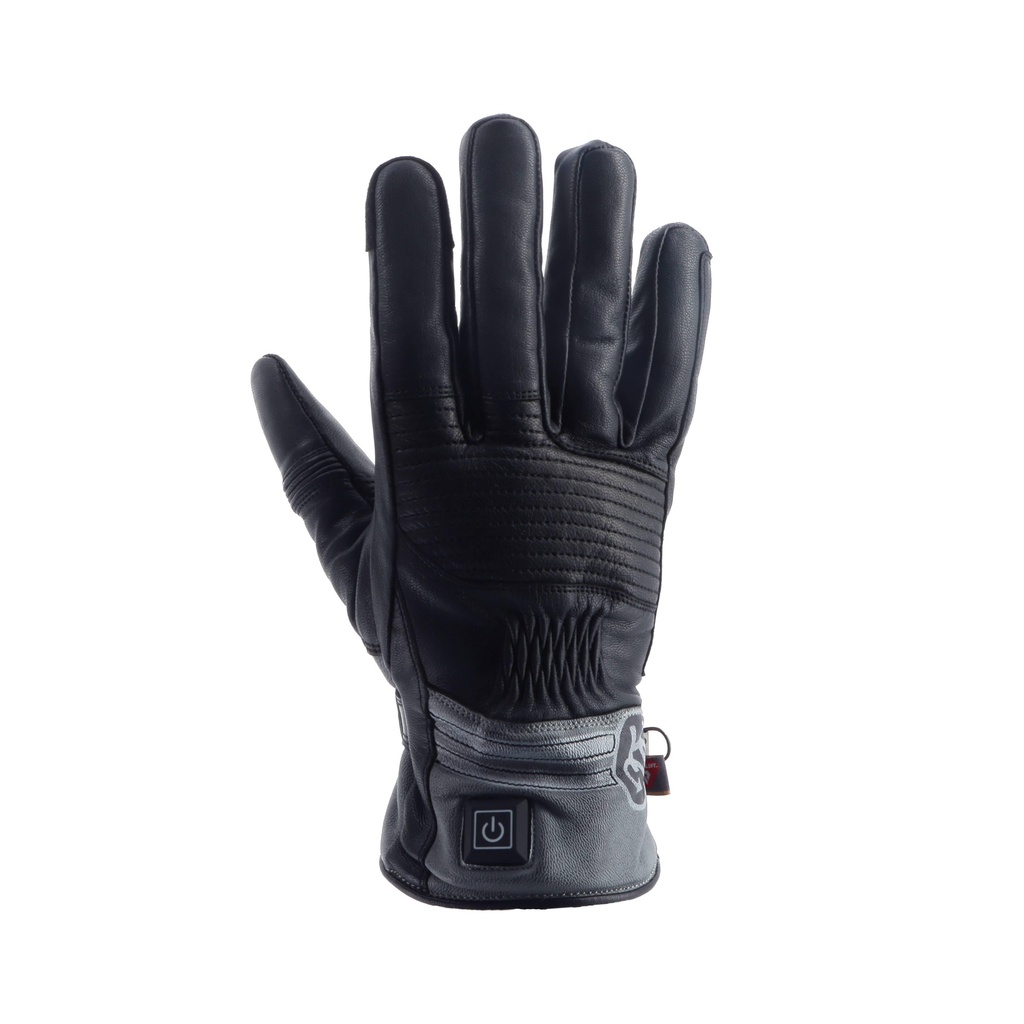 Helstons FENDER (HEATING) BLACK Leather (Grey) (Glove)