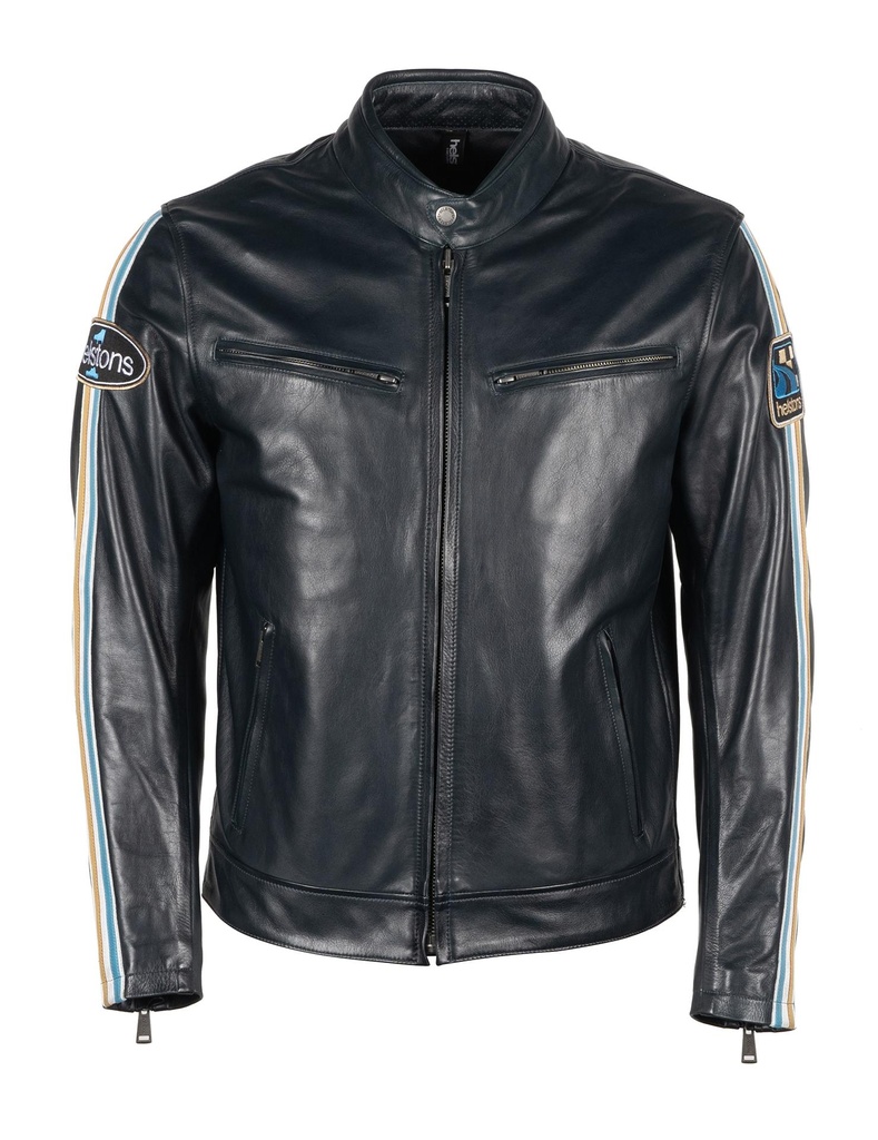 Helstons RACE Leather Aniline blue