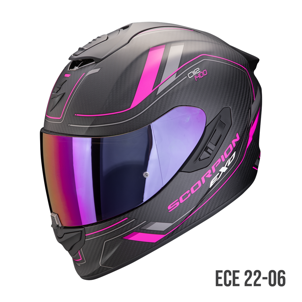 Scorpion EXO-1400 EVO II CARBON AIR MIRAGE Matt Black-Pink