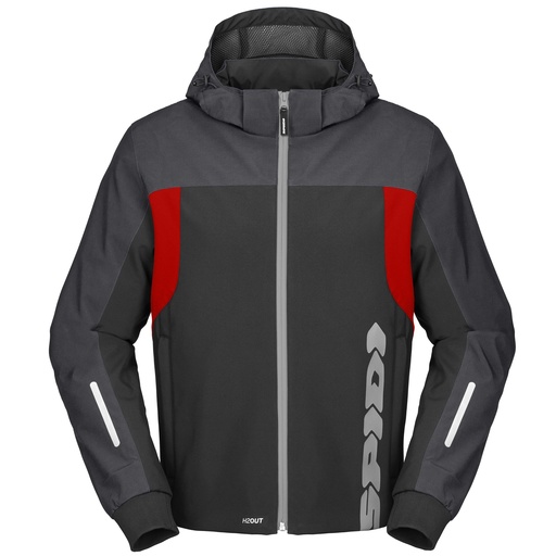 SPIDI HOODIE H2OUT II Black/Anthracite/Fluo Red
