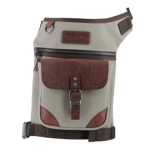 [2022005 KM TU] Helstons SACOCHE JAMBE ITON Toile/Leather khaki-brown