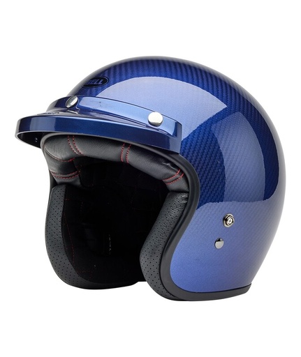 Casco BELL Custom 500 Carbon Steve McQueen Le Mans - Metallic Blue