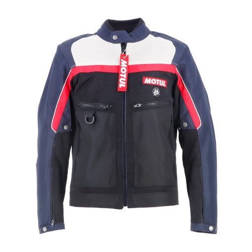 Helstons ATLAS AIR Fabric-MESH BLACK (Blue-Beige-Red) (Blou