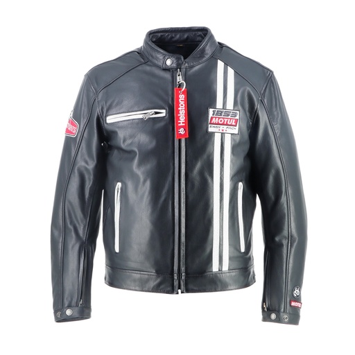 Helstons BLACK Rag Leather BOXER (White) (Jacket)