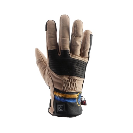 Helstons FENDER (HEATING) BEIGE Leather (Black) (Glove)