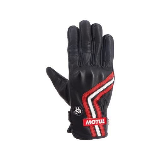 Helstons MOTUL PETROL SUMMER BLACK Leather (White-Red) (Glove)