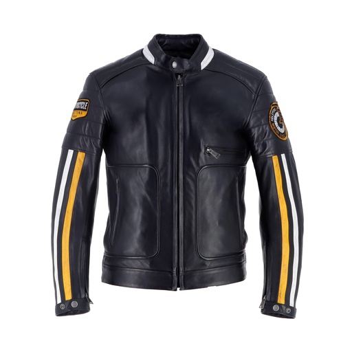 Helstons VULCAN Leather Rag BLACK-YELLOW (Jacket)